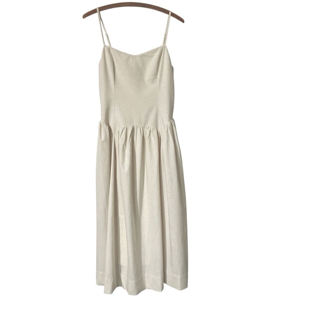 All In Favor New with Tags Dress Size S Sundress Minimalist Oatmeal Drop Waist